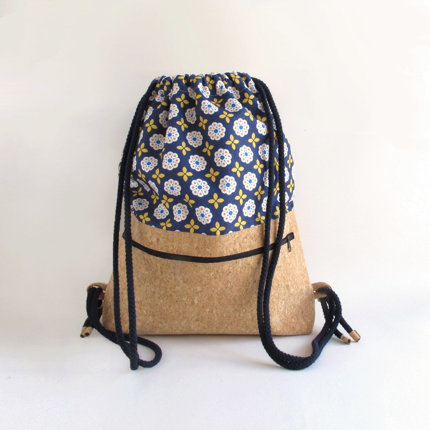 SmukBird Turnbeutel, Rucksack | aus Baumwolle und Kork | Bloom