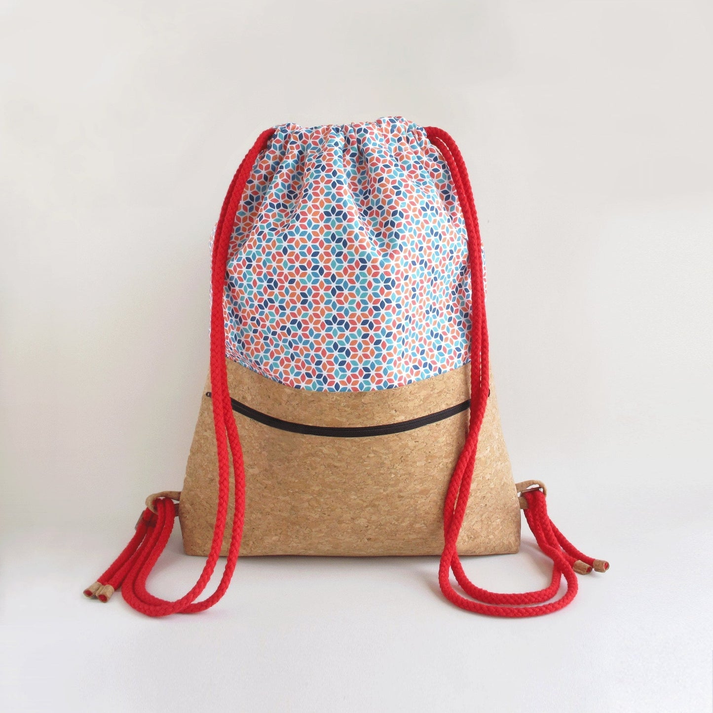 Turnbeutel, Rucksack | aus Baumwolle und Kork | Colorful