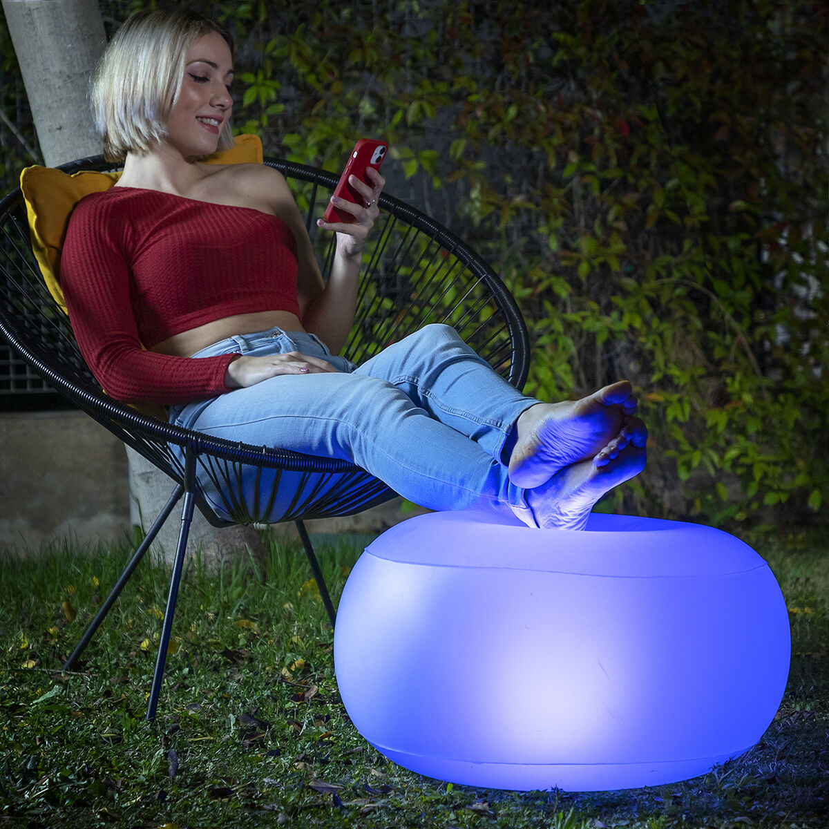 Inflatable Seat with Multicolour LED and Remote Control Pulight