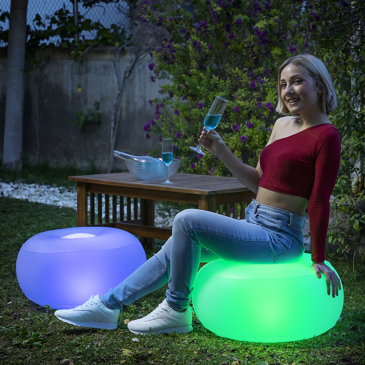 Inflatable Seat with Multicolour LED and Remote Control Pulight