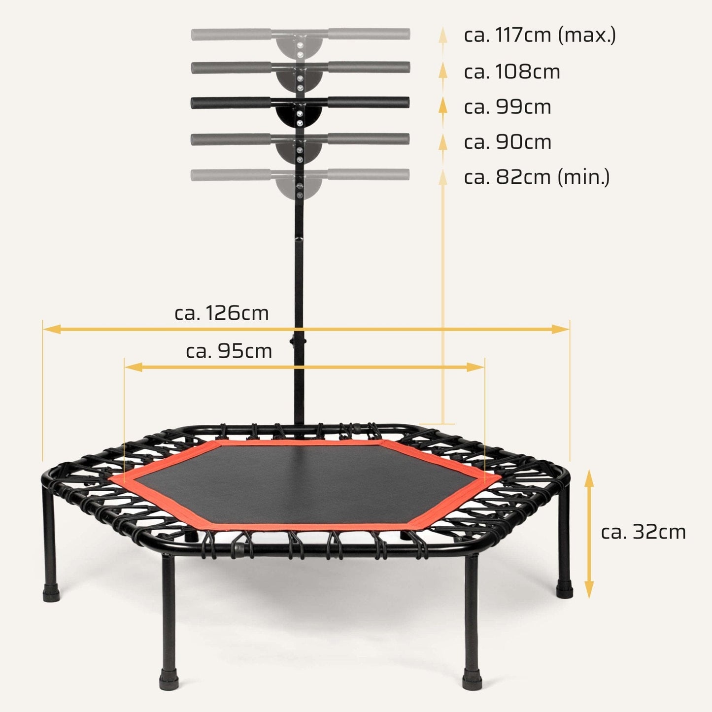 Höhenverstellbares Fitness Trampolin
