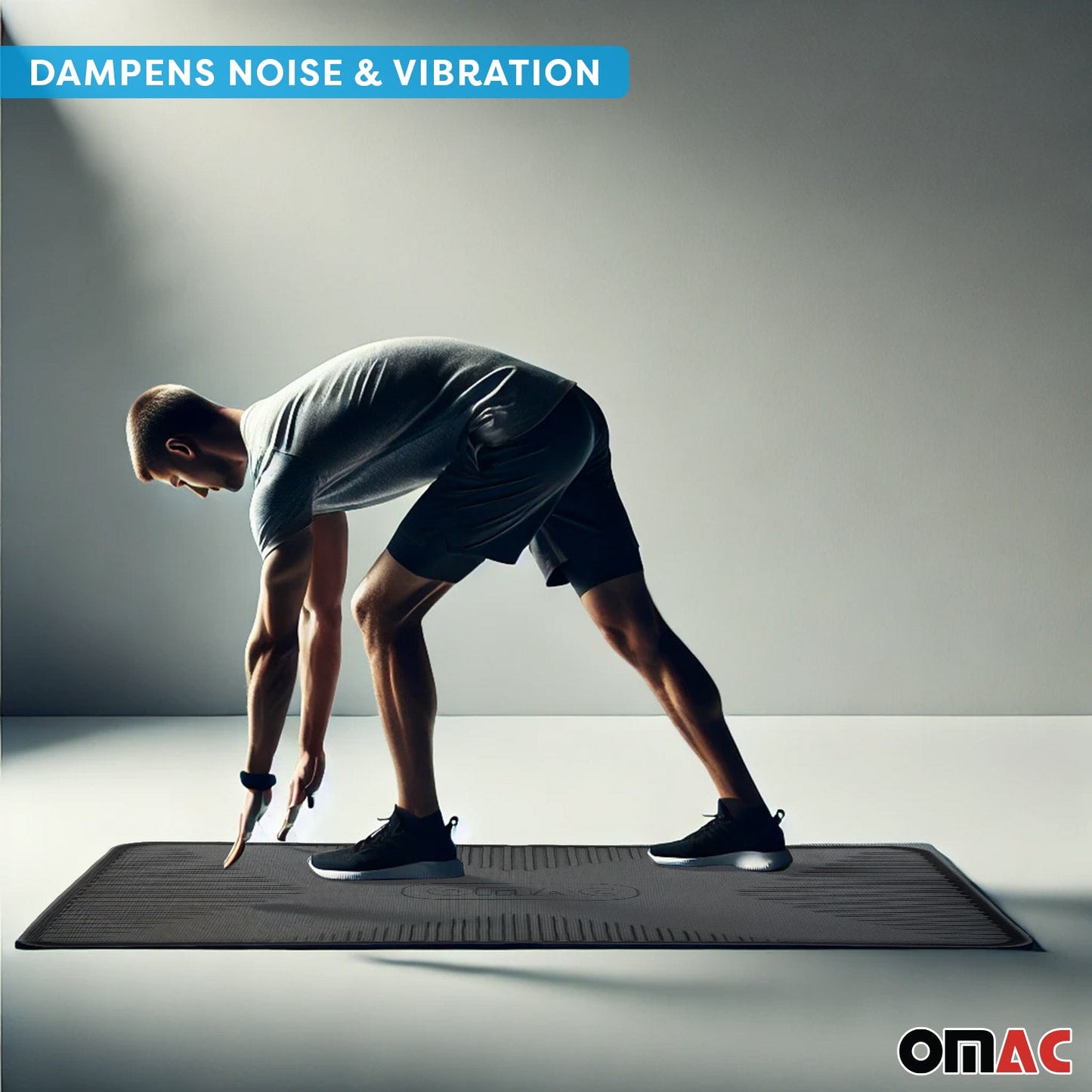 OMAC Fahrradmatte Antirutsch Bodenschutzmatte Mehrzweckmatte 115x75cm Gummi