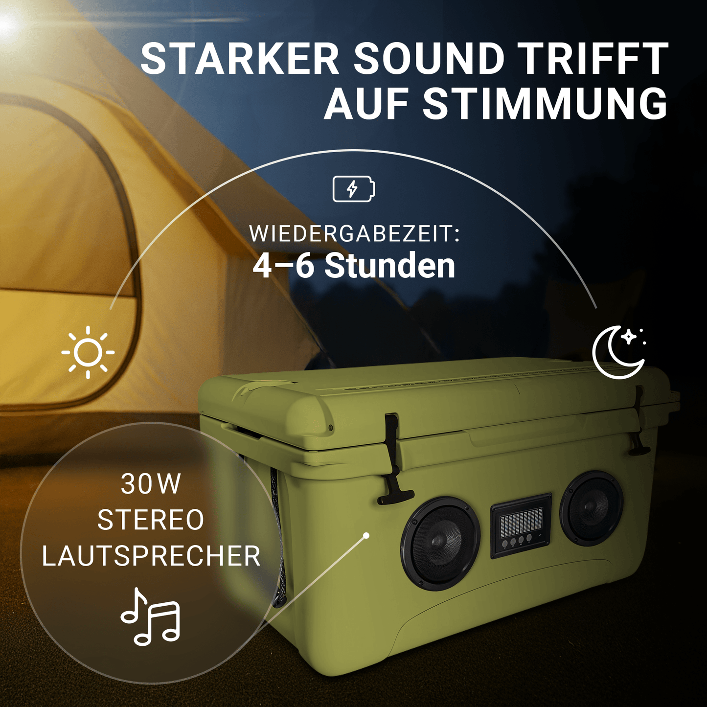 NooMii ColdBeats 65 – Kühlbox mit integriertem Bluetooth-Lautsprecher | 65L Volumen