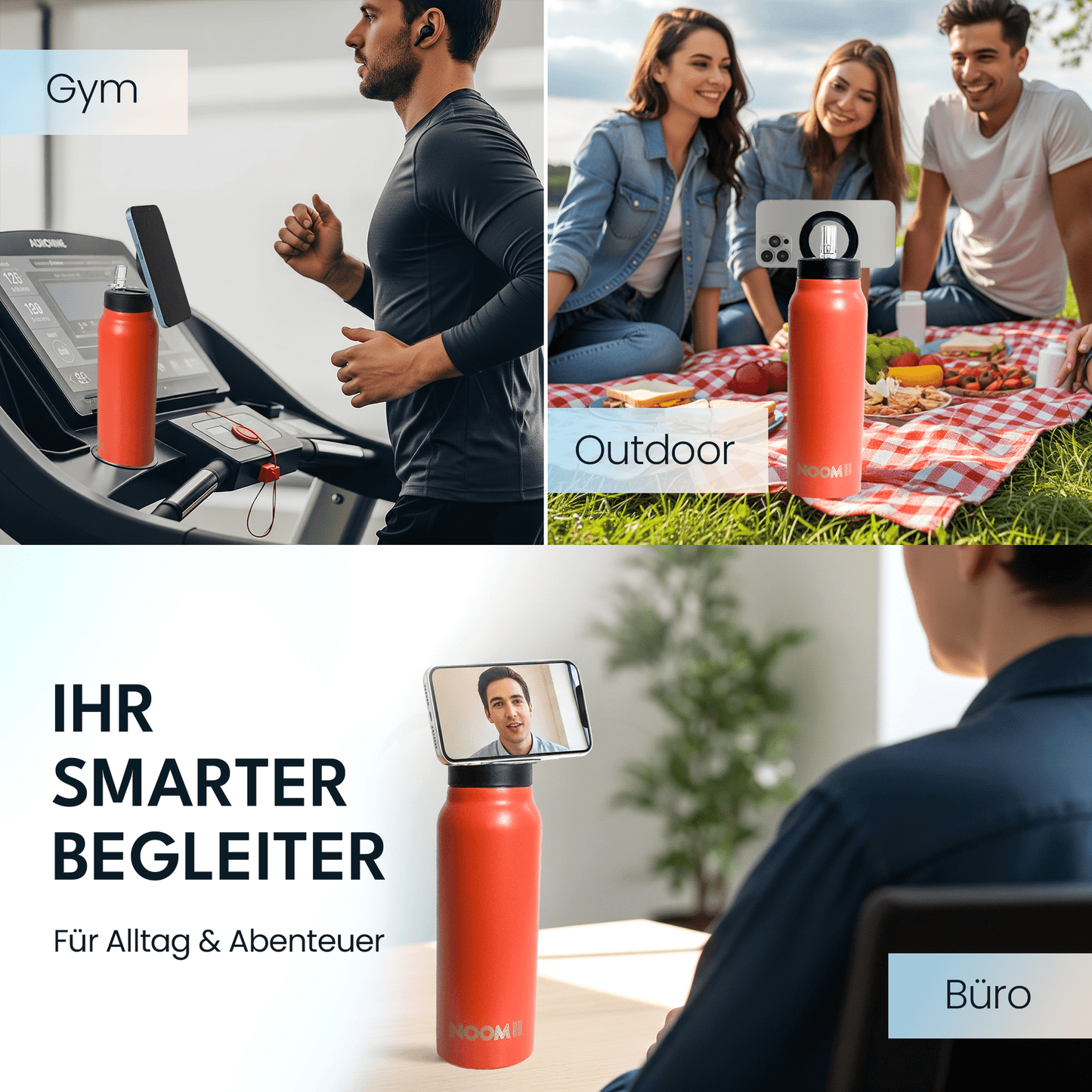 NooMii Edelstahl-Trinkflasche | Magsafe