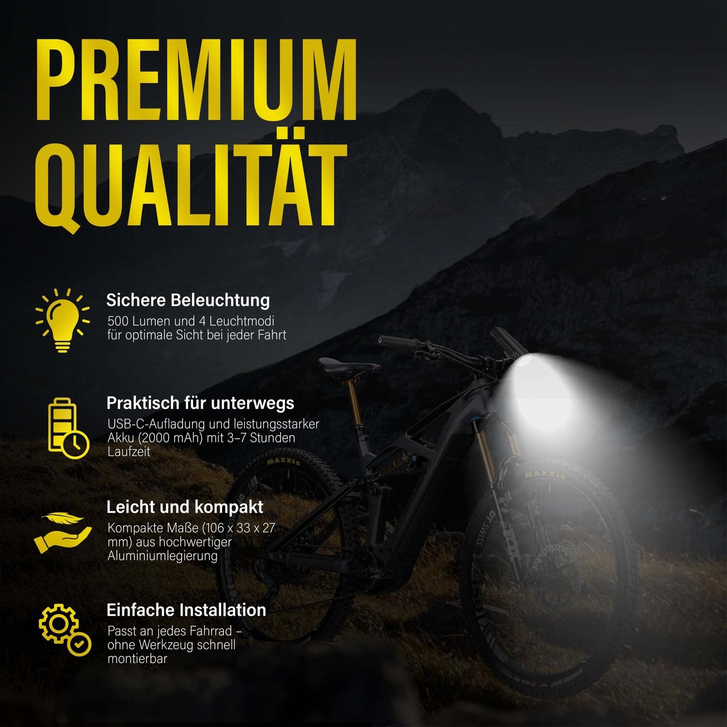 NooMii LED Fahrradlicht NM-BR500