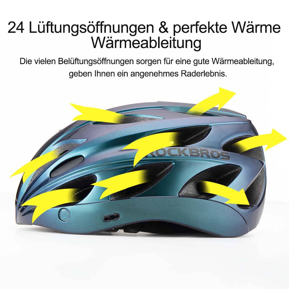 ROCKBROS Fahrradhelm mit integrierter abnehmbarer Magnetbrillen & Visier