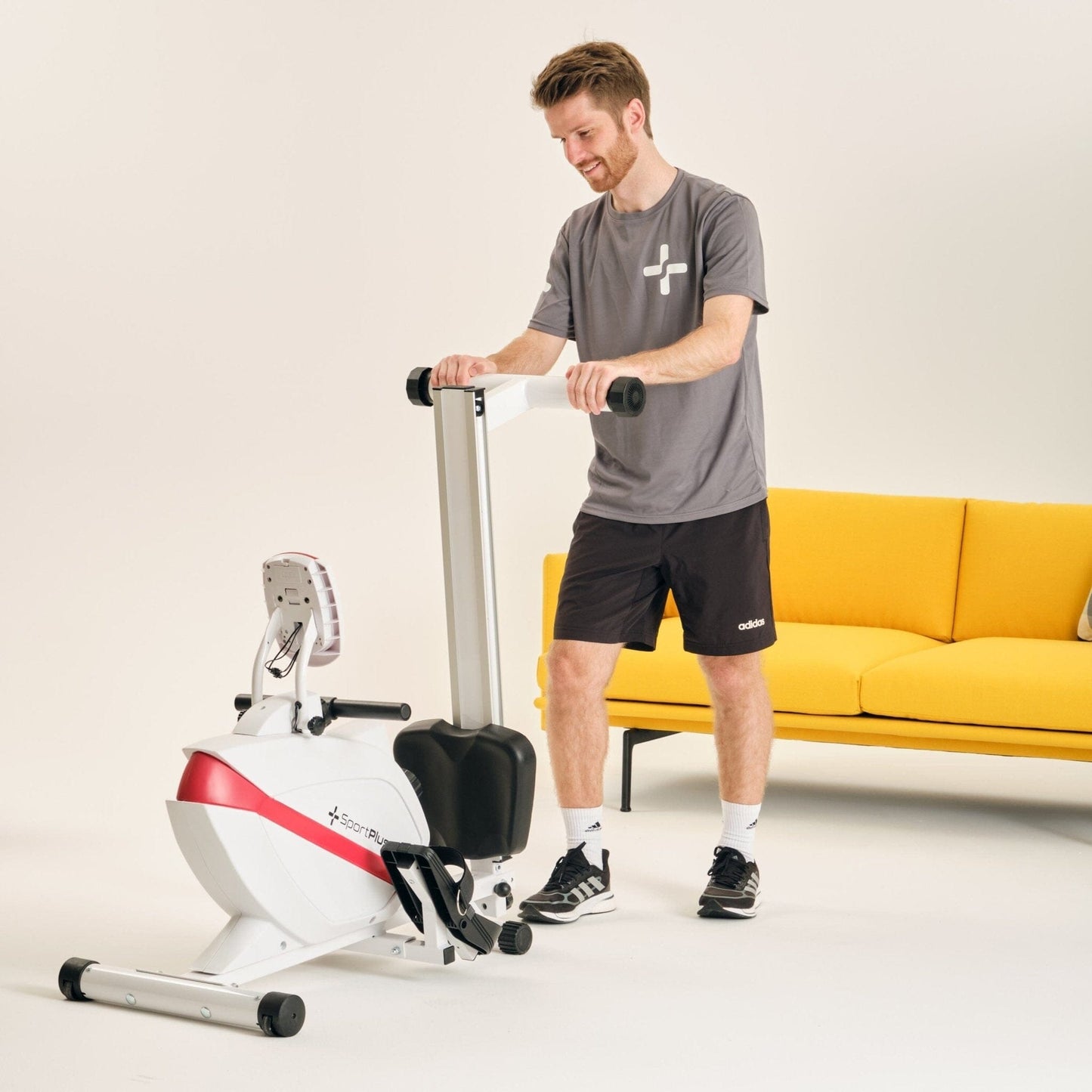 Magnetisches Rudergerät | 8 manuelle Widerstandsstufen | klappbar | weiß