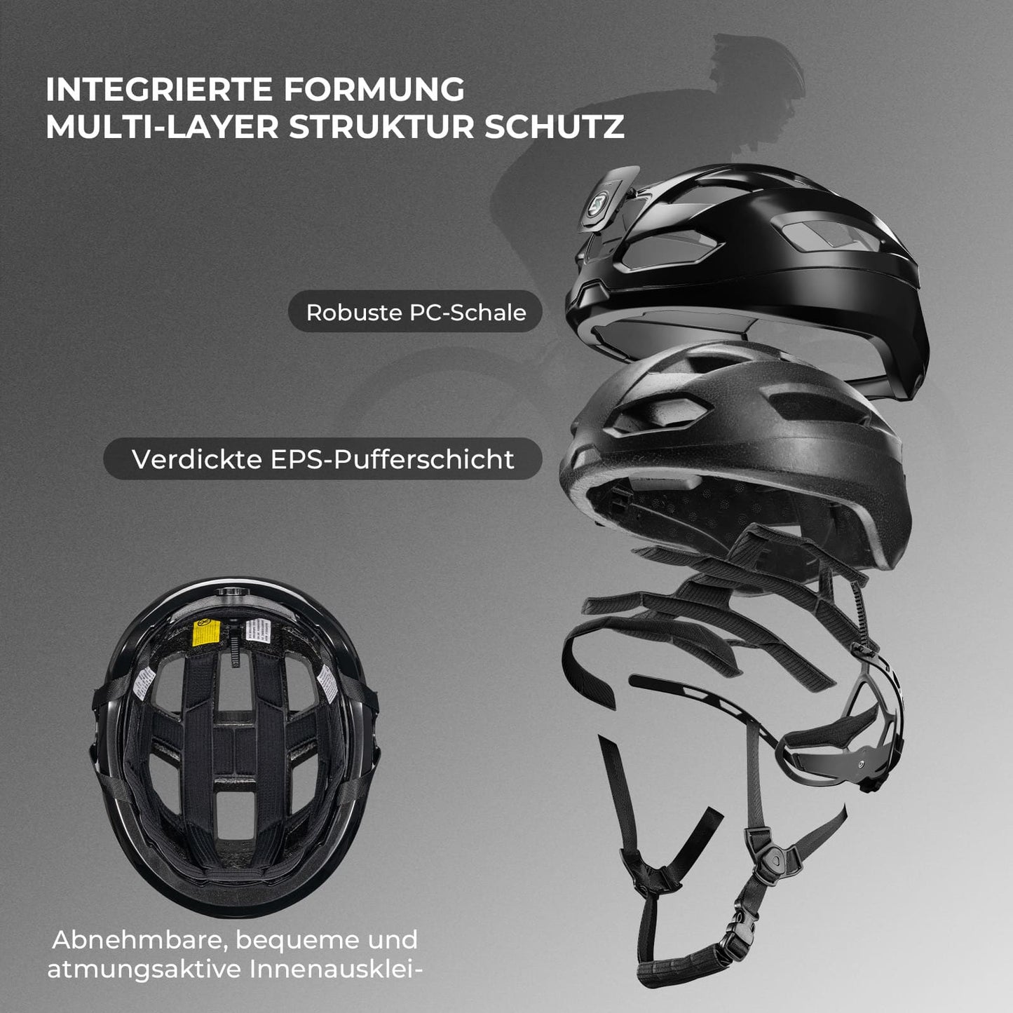 Fernsteuerbarer Smart Fahrradhelm mit Licht